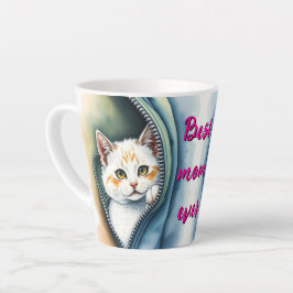 Taza De Café Latte Colección moderna de gatos color agua dulce