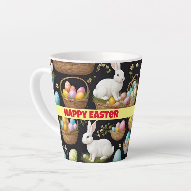 Taza De Café Latte Colección popular feliz de Pascua (Ángulo izquierdo)