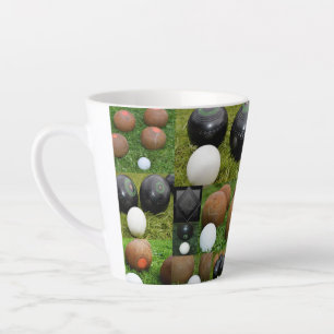 Taza De Café Latte Colga de fotos de bolos de césped vintage,
