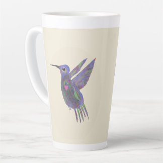 Taza De Café Latte Colibrí con Corazón