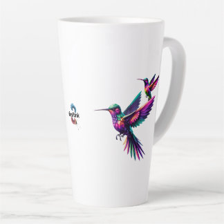 Taza De Café Latte Colibrí prisma multicolor
