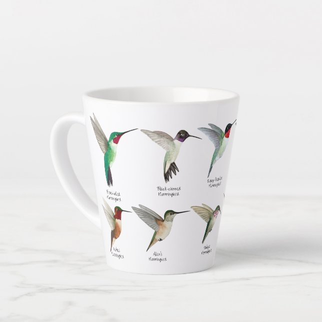Taza De Café Latte Colibríes de Norteamérica (Ángulo izquierdo)