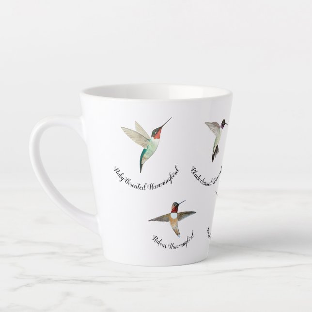 Taza De Café Latte Colibríes de Norteamérica (Izquierda)