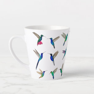 Taza De Café Latte Colibríes tropicales