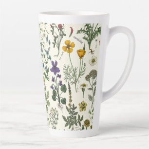 Taza De Café Latte Collage de flores silvestres