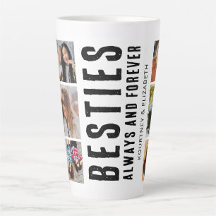 Taza De Café Latte Collage de fotos Bestie Best Friend