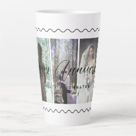 Taza De Café Latte Collage de fotos Feliz Aniversario Mug Vertical Ph