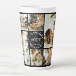 Taza De Café Latte Collage de fotos moderno de la familia blanca y ne