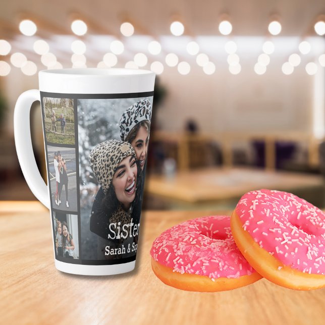 Taza De Café Latte Collage de fotos Moderno Personalizado Sisters 7 (Subido por el creador)