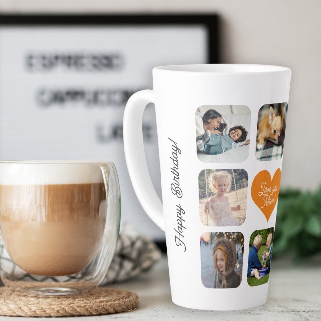 Taza De Café Latte Collage de fotos múltiples amor personalizado mamá (Subido por el creador)