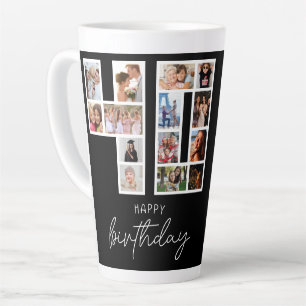 Taza De Café Latte Collage de fotos para el 40 cumpleaños