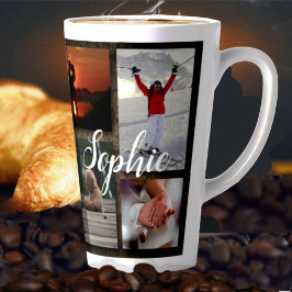Taza De Café Latte Collage de fotos personalizado alto latte mug