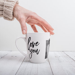 Taza De Café Latte Collage moderno Couple Photo & Love You Beauty Gif