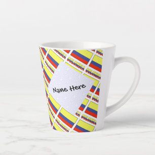 Taza De Café Latte Colombia y bandera colombiana personalizada en mos