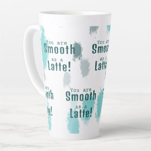 Taza De Café Latte Color abstracto personalizado Splash azul, gris, v