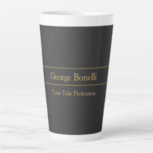 Taza De Café Latte Color dorado Gris Clásico Personalizar personal Mo