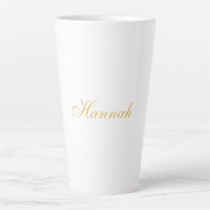 Taza De Café Latte Color dorado Profesional Nombre Minimalista de mod