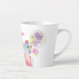 Taza De Café Latte Color floral giratorio personalizado