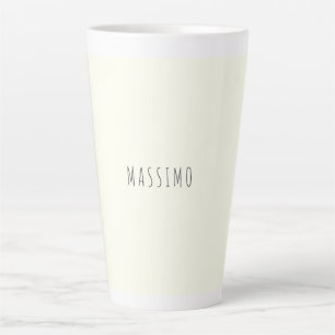 Taza De Café Latte Color Marfil Minimalista Liso Estética Moderna