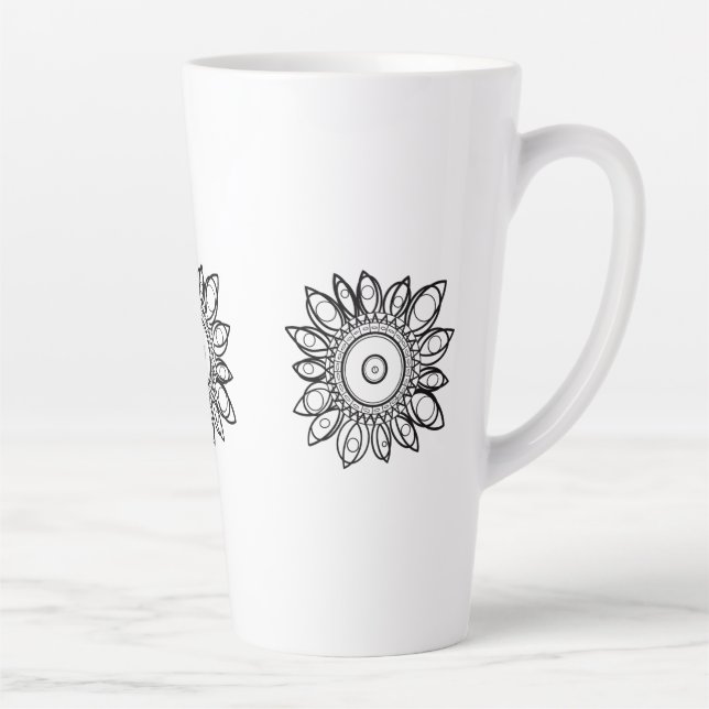 TAZA DE CAFÉ LATTE COLOR ME PEACOCK MANDALA (Derecha)