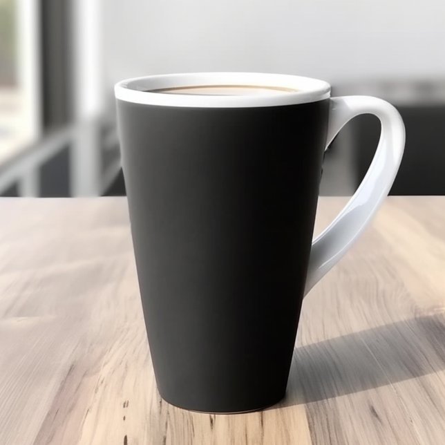 Taza De Café Latte Color negro sólido (Subido por el creador)