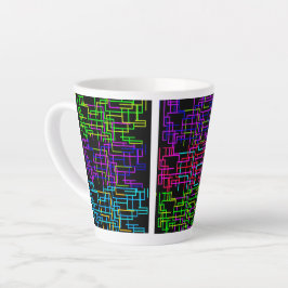 Taza De Café Latte Color Neon Pattern