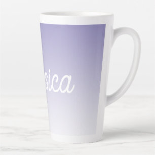 Taza De Café Latte Color púrpura claro ombre (editable) y su texto