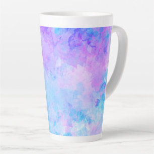 Taza De Café Latte Colores de color morado y turquesa