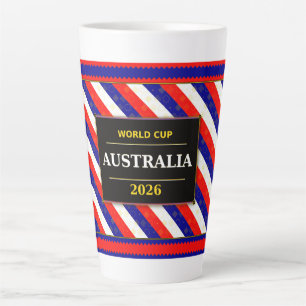 Taza De Café Latte Colores de la bandera del hincha de fútbol de Aust