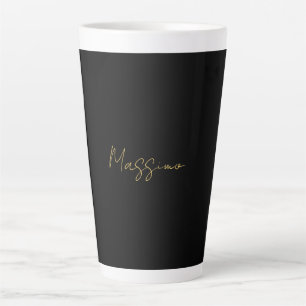 Taza De Café Latte Colores de oro negro modernos y de moda con nombre