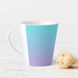 Taza De Café Latte Colores de sirena gradiente rosa morado aqua oscur