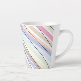 Taza De Café Latte Colores Pastel Ondulados