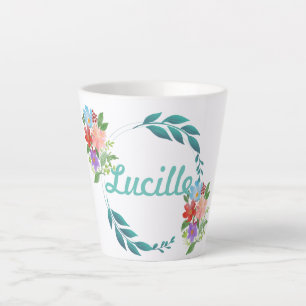 Taza De Café Latte Colores y flores de primavera eterna