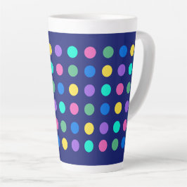 Taza De Café Latte Colorful Geometric Dots Drinkware Design -
