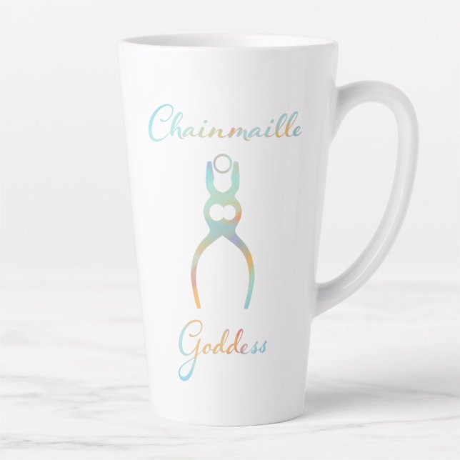 Taza De Café Latte Colorida diosa de Chainmaille (Derecha)