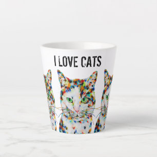 Taza De Café Latte Colorido Cat Latte Mug