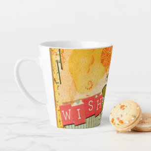 Taza De Café Latte Colorido latte floral
