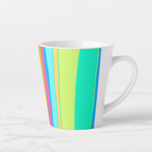 Taza De Café Latte Colorido y vibrante barro de lata