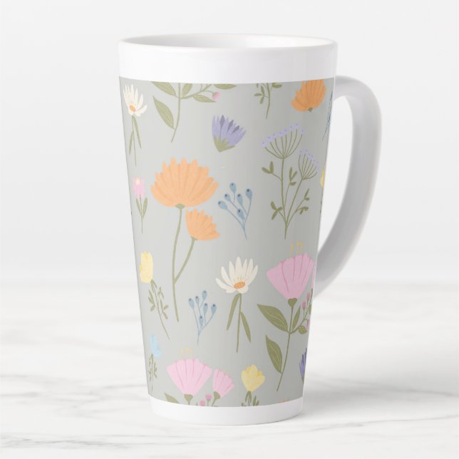 Taza De Café Latte Colourful meadow on grey (Ángulo derecho)