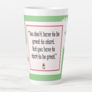 Taza De Café Latte Comenzar a hacer cosas grandiosas - Mug Verde Moti