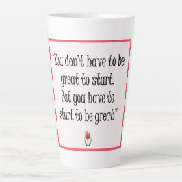 Taza De Café Latte Comenzar a hacer grandes cosas - Mug Amarillo Moti