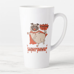 Taza De Café Latte Comer es mi sobrenombre rojo cloak pug estilo cómi