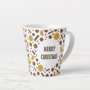 Taza De Café Latte Comida de especias de invierno de Feliz Navidad