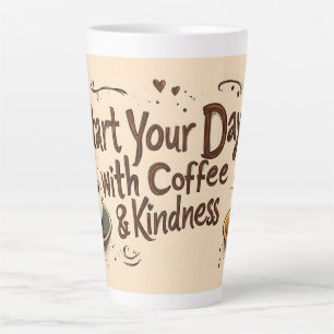 Taza De Café Latte Comienza tu día con la cita de café y amabilidad