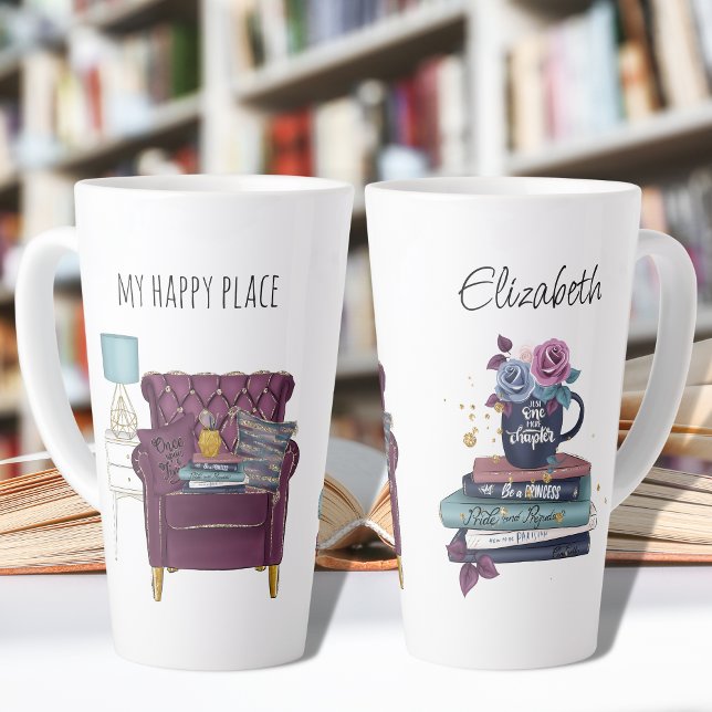 Taza De Café Latte Cómodo libro Lover Homebody Introvert Nombre Leer (Subido por el creador)