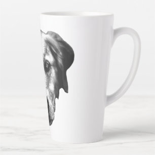Taza De Café Latte Compañero de la cena en monocromo