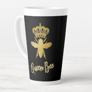 Taza De Café Latte Completo templado BEE Bee caliente corona de oro +