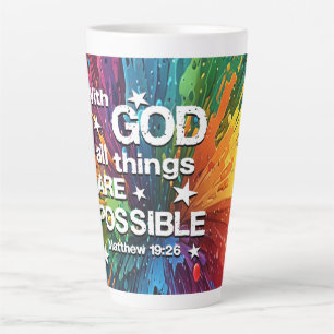 Taza De Café Latte Con Dios Mateo 19-26