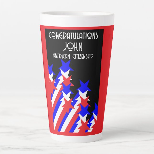 Taza De Café Latte Conceden ciudadanía estadounidense (Anverso)