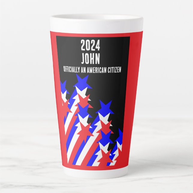 Taza De Café Latte Conceden ciudadanía estadounidense (Anverso)